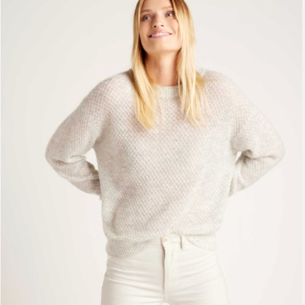 Quince Diamond Stitch Alpaca Sweater, Medium